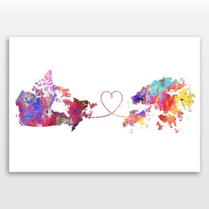 Canada and Hong Kong - Travel - Watercolour print