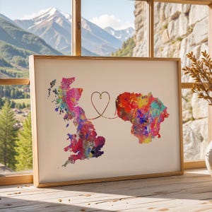Póster de viaje de Gran Bretaña a Lituania - Impresión en acuarela
