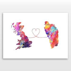 Britain to Dominica - Travel poster - Watercolour print