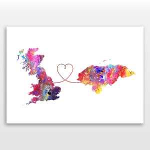 Britain to Honduras - Travel poster - Watercolour print