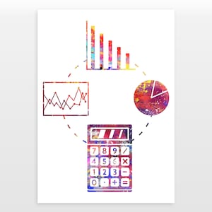 Maths Poster - Mathematics Print - Watercolour print
