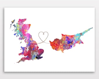 Cyprus and Britain - Travel - Watercolour print