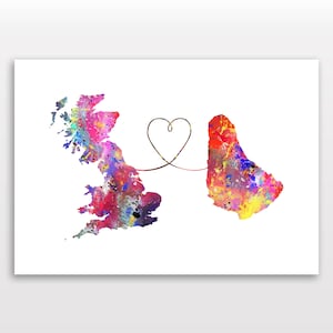 Britain to Barbados - Reiseplakat - Aquarelldruck