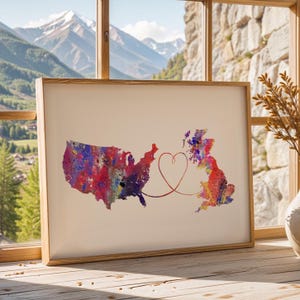 United States to Britain - Travel poster - Watercolour print