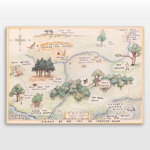 100 Aker Wood map Winnie the Pooh print image 1