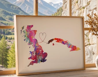Britain to Cuba - Travel poster - Watercolour print