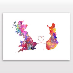 Britain to Finland - Reiseplakat - Aquarelldruck