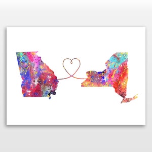 Georgia to New York - Travel - Watercolour print