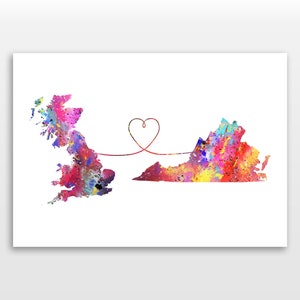 Britain to Virginia - Travel - Watercolour print