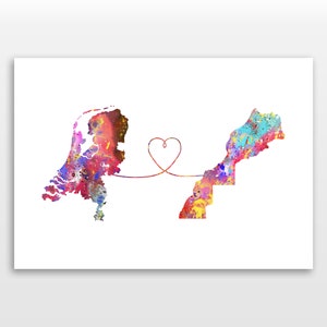 The Netherlands to Morocco - Travel - Watercolour print
