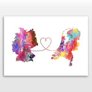 Germany to The Netherlands - Travel - Watercolour print