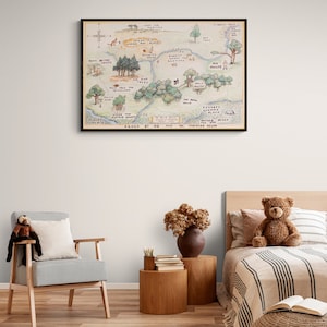 100 Aker Wood map Winnie the Pooh print image 7