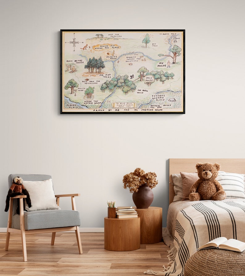 100 Aker Wood map Winnie the Pooh print image 7