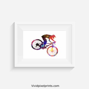 Mountain biker - Watercolour print