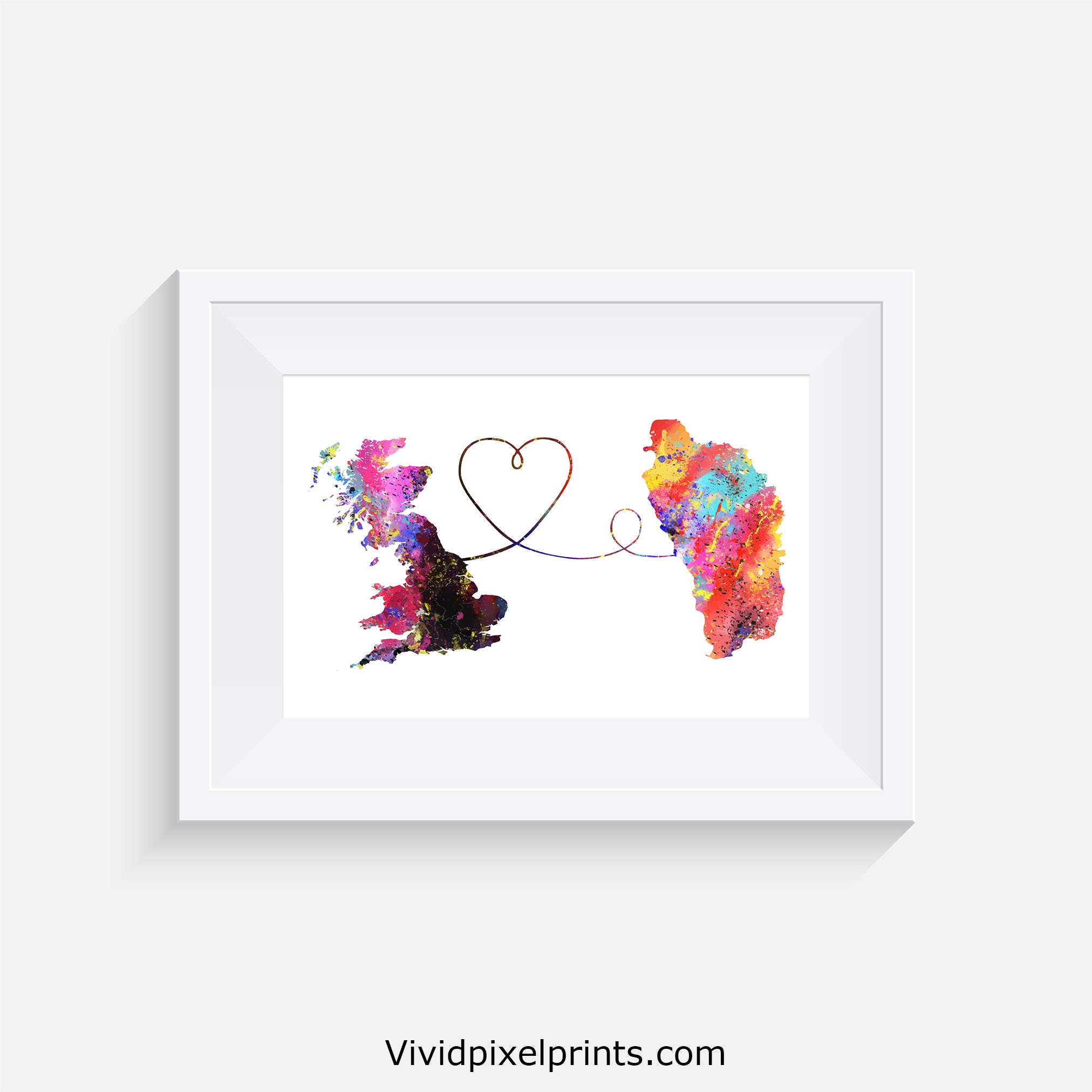 Britain to Dominica Travel Poster Watercolour Print Etsy