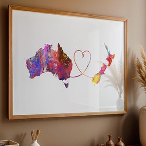 Australia to New Zealand - Travel Print Poster - 4 Available Colours