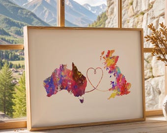 Australia to Britain - Travel Print Poster - 4 Available Colours