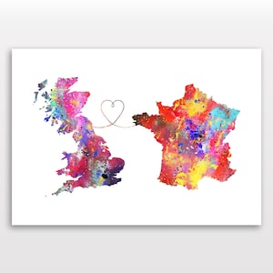 Britain to France - Reiseplakat - Aquarelldruck