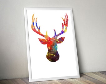 Stag Print, Stag poster, Deer head print, Deer head poster