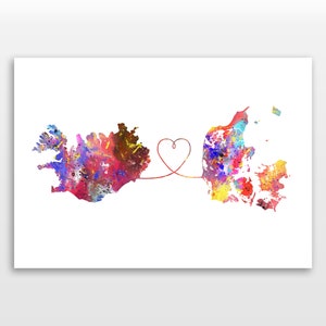 Iceland to Denmark - Travel Print Poster - 4 Available Colours
