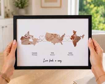 Custom Linked Locations Map Print | Personalised Journey Map | Connected Places Travel Art | Custom Adventure Artwork