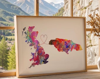 Britain to Jamaica Travel poster - Watercolour print