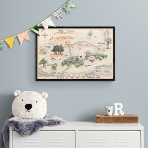 100 Aker Wood map Winnie the Pooh print image 10