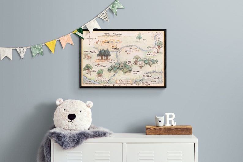 100 Aker Wood map Winnie the Pooh print image 10