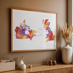 Canada to Britain - Travel poster - Watercolour print