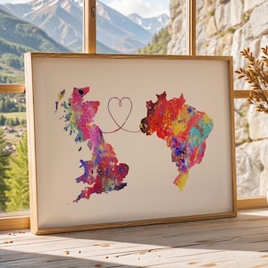 Großbritannien nach Brasilien - Reiseplakat - Aquarelldruck