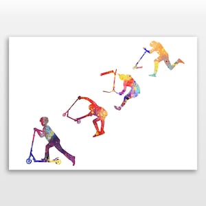 Scooter - Barspin - Watercolour print