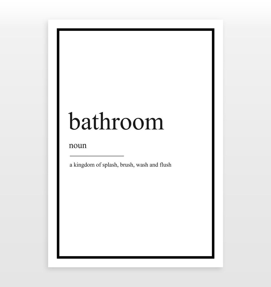 Bathroom Definition Print Etsy.de