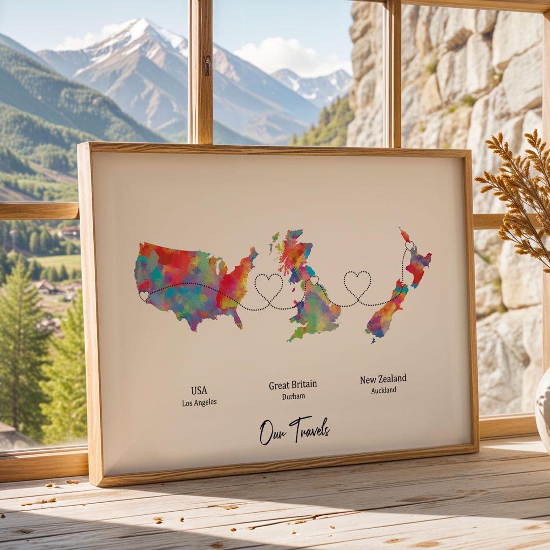 Map Print With Linked Locations Custom Travel Adventures Il Dl5a 