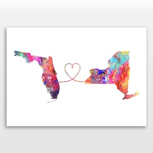 Florida to New York - Travel - Watercolour print