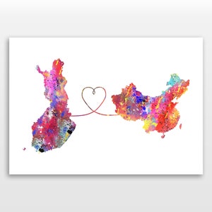 Finland to China - Travel - Watercolour print