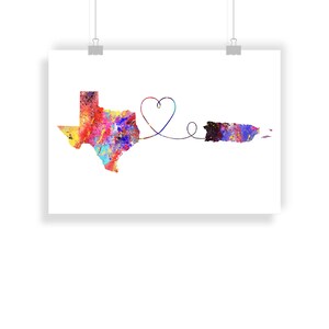 Texas to Puerto Rico - Travel - Watercolour print