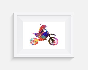 Dirt Bike Rider - Watercolour print