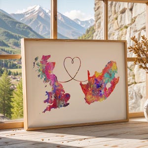 Britain to South Africa - Travel poster - Watercolour print