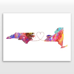 North Carolina to New York - Travel - Watercolour print