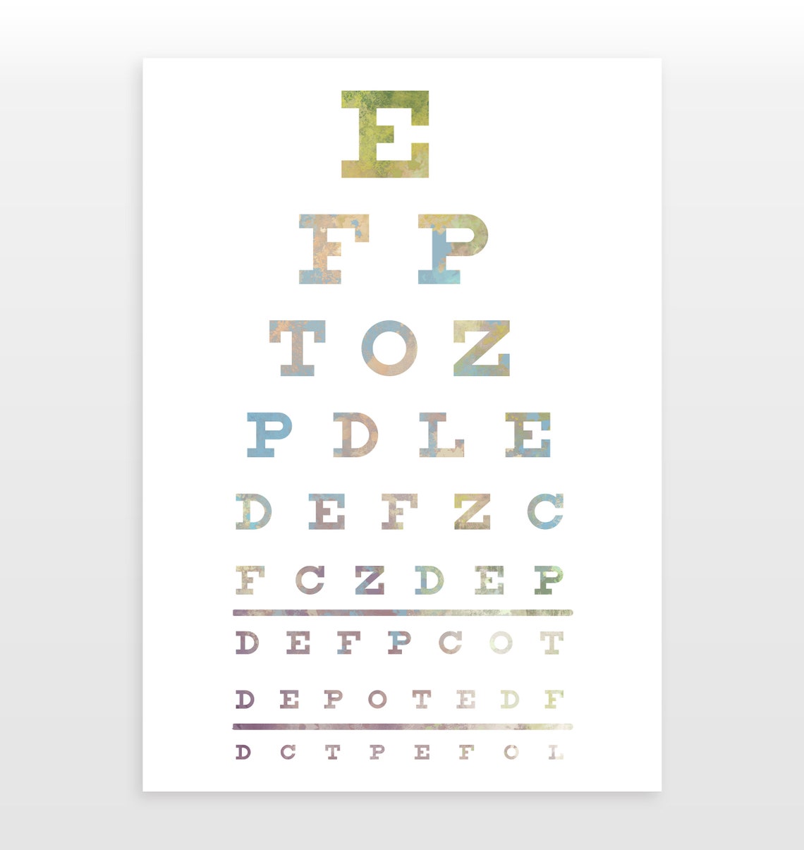 Eye Chart Poster - Optometry Print - Watercolour Print - Etsy UK
