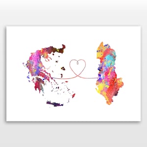Greece to Albania - Travel Print Poster - 4 Available Colours