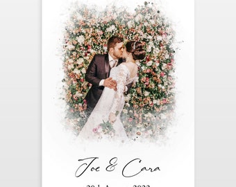 Personalise Your Wedding Photos - Customisable Wedding Art - Wedding Gift for Couples - Anniversary present