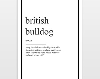 British Bulldog Definition Print