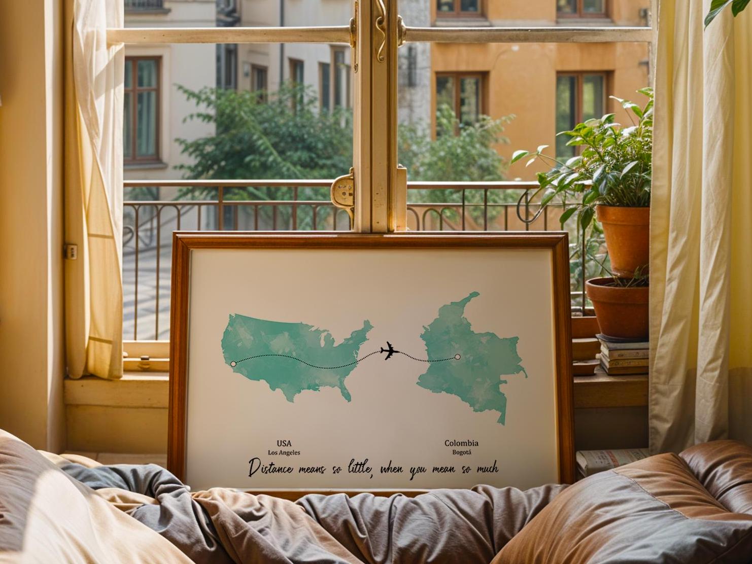 Personalised Map Print With Linked Locations | Custom Travel Adventures ...