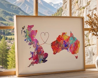 Australia and Britain - Travel - Watercolour print
