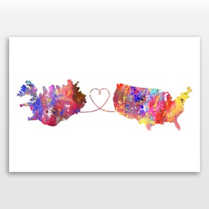 Iceland to The United States of America - Travel Print Poster - 4 Available Colours