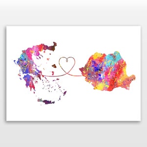 Greece to Romania - Travel Print Poster - 4 Available Colours