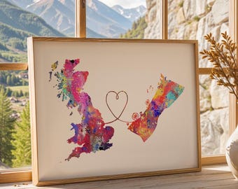 United Kingdom to Dubai - Travel - Watercolour print