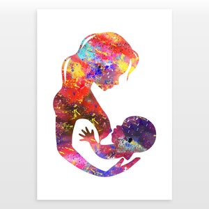 Mutterschafts-Druck-Poster - Stilldruck - Aquarelldruck