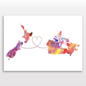 New Zealand to Canada - Travel Print Poster - 4 Available Colours